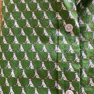Talbots button down shirt with a dog and ball print